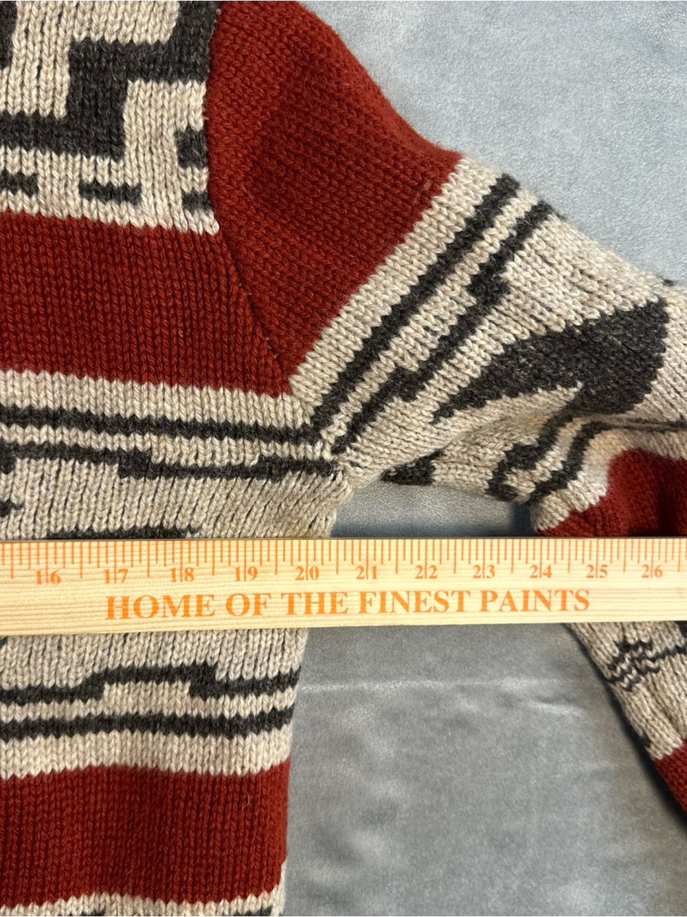 Pendleton Graphic Shetland Wool Sweater Womens M Chili Red Full Zip Geometric - Picture 7 of 7